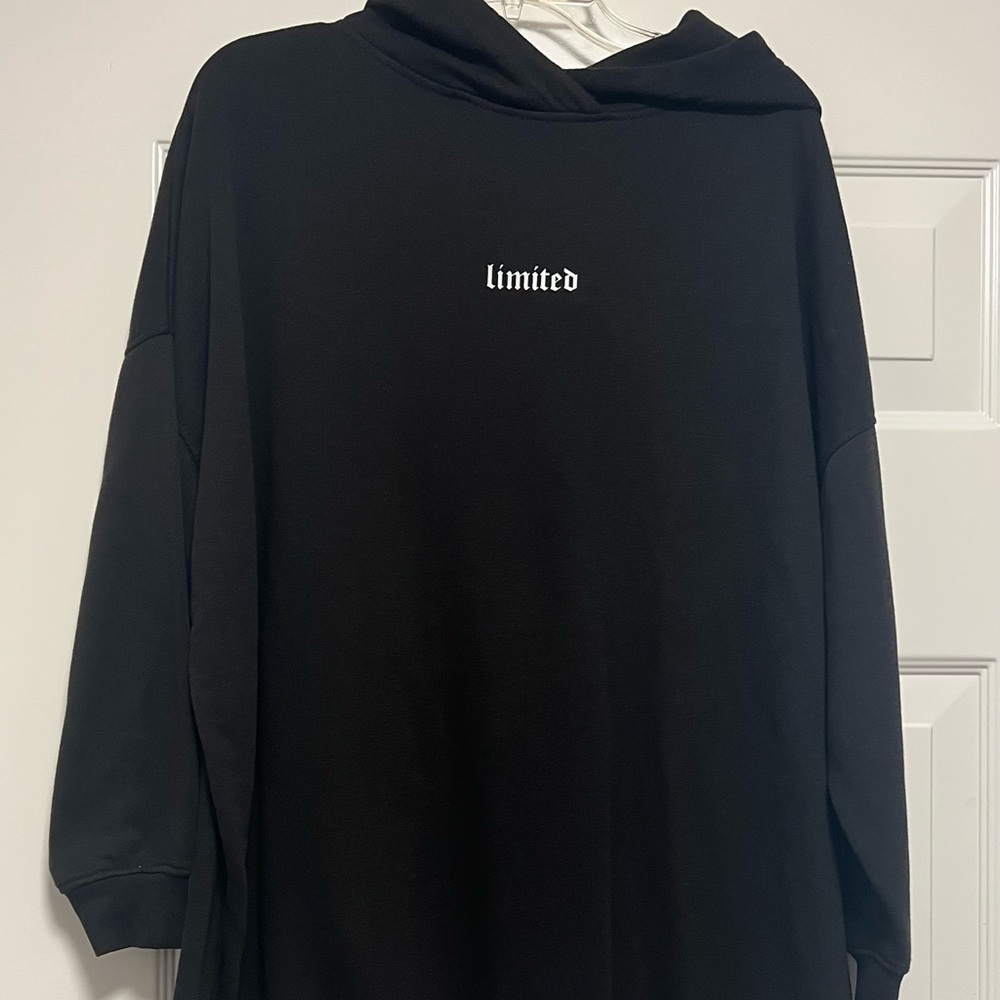 Night Addict Oversized Black Hoodie with Limited printed on it Size Medium